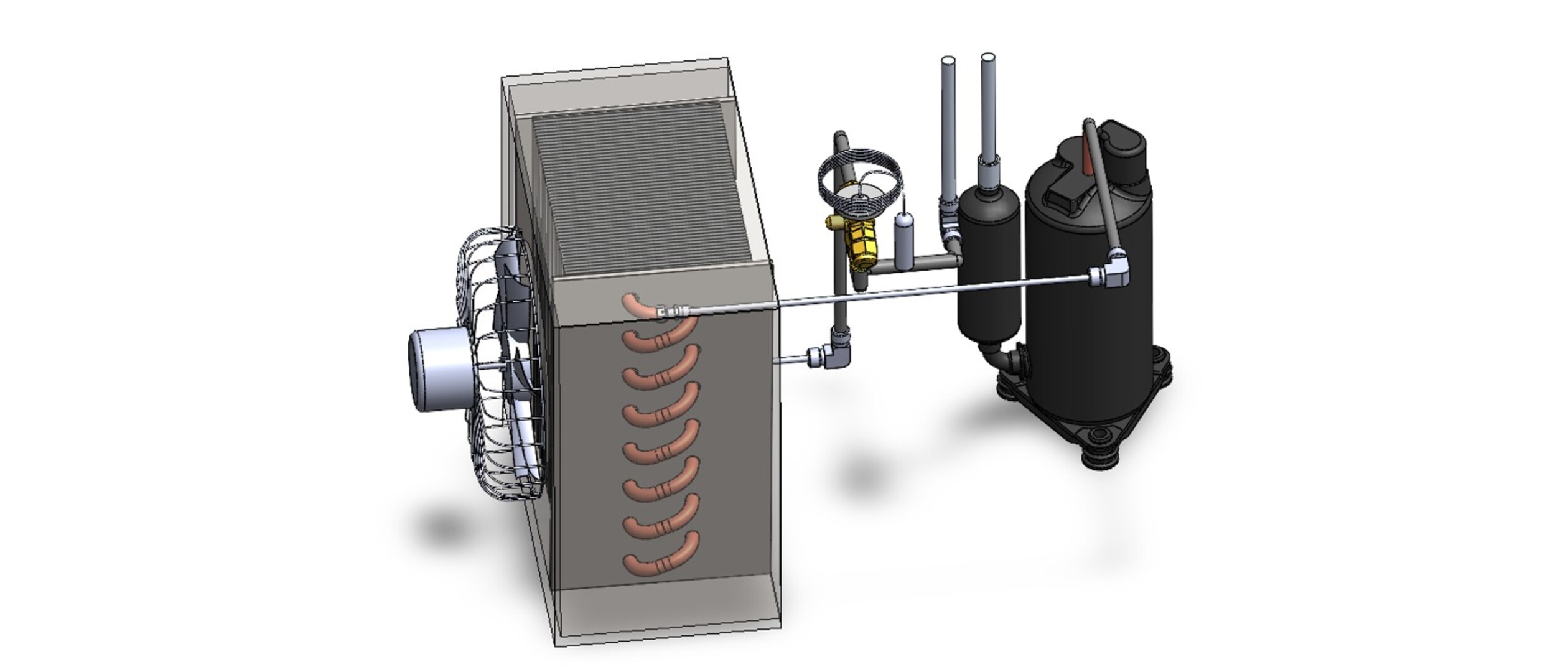 Insulated condenser box and airflow path